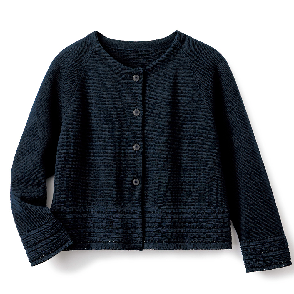 コットンリネンのニットボレロ