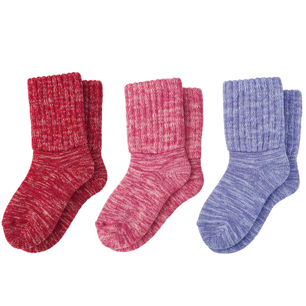 ふんわりパイルのルームソックス／3色セット