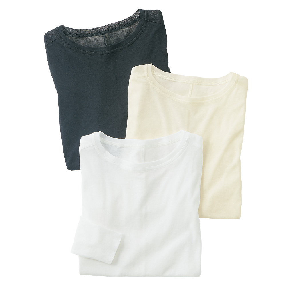 コットンシアー・クルーネックプルオーバー