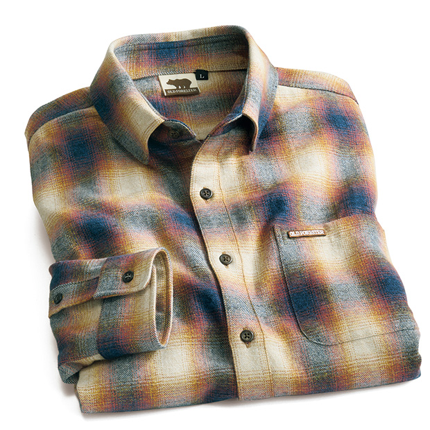 両面起毛ツイーディコットン･オンブレチェックシャツ