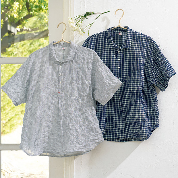 コットン混シャーリングドビーブラウス