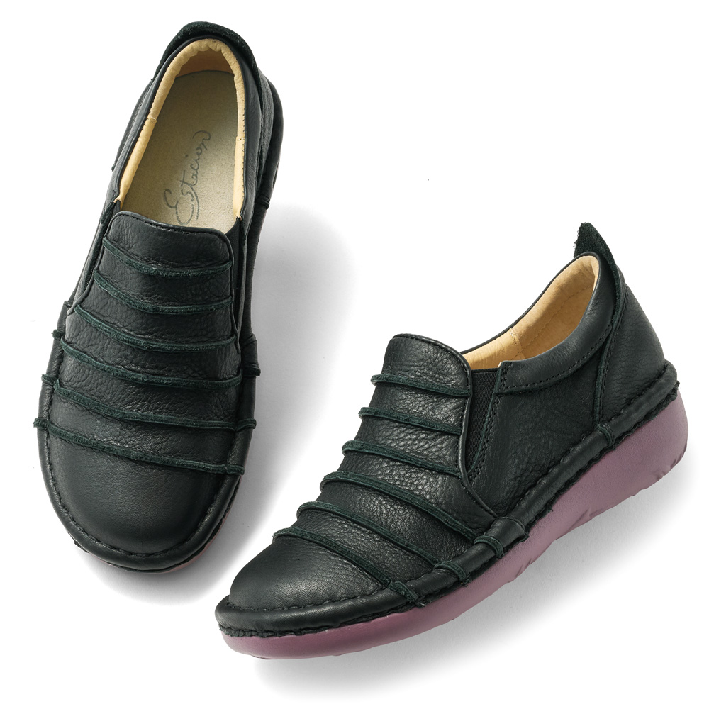 パッチワークレザースリップオン