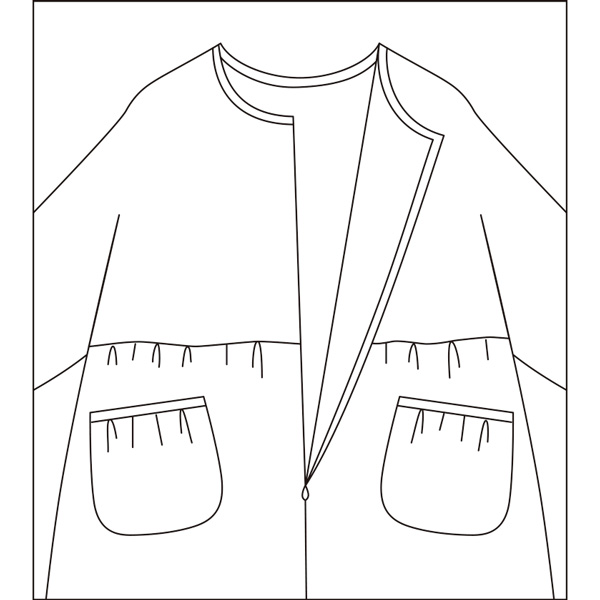 薄小絣調スモック
