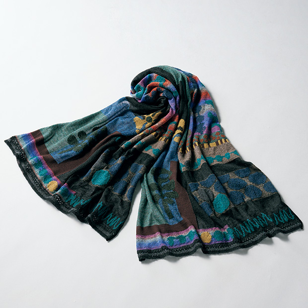 モヘヤ混ジャカードビッグストール