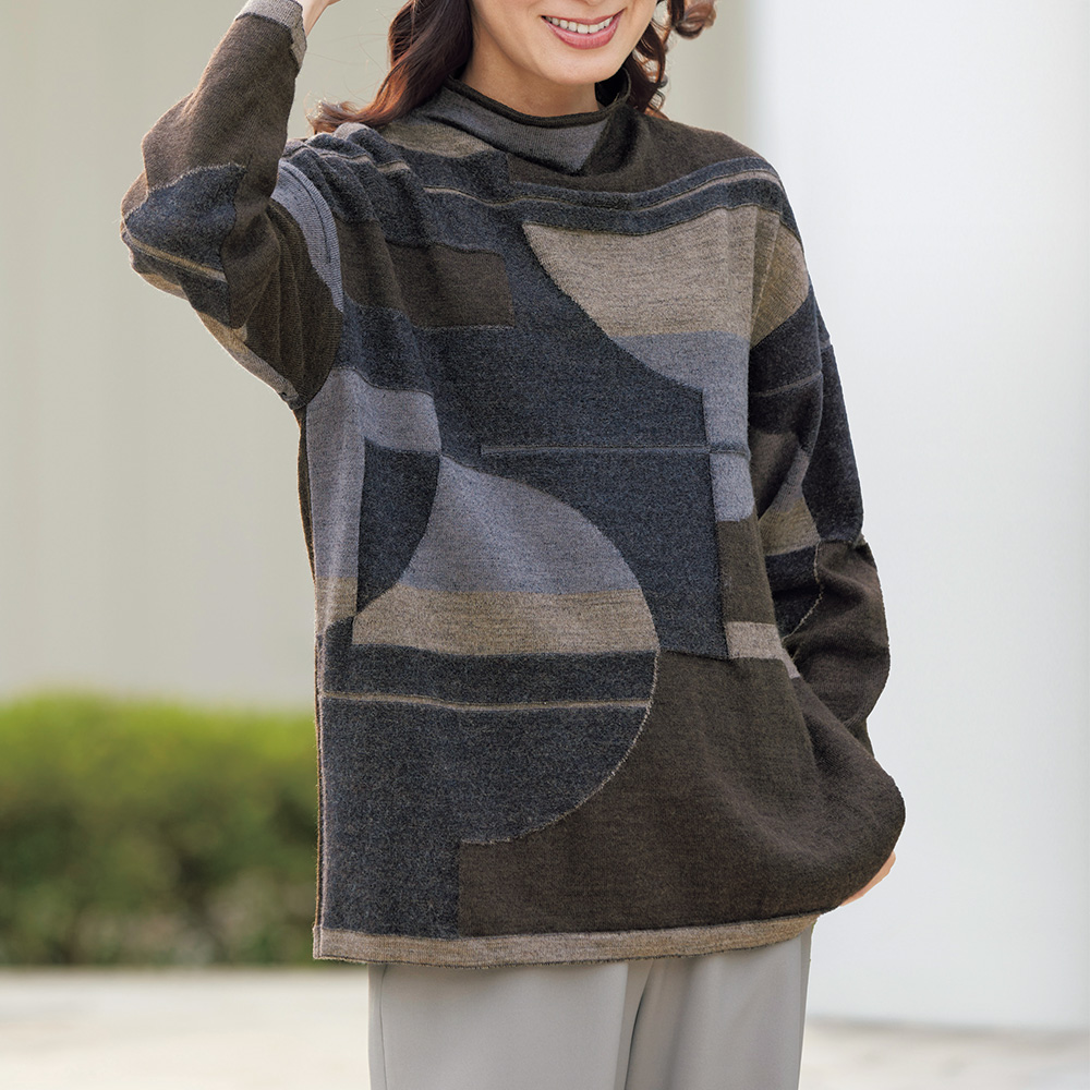 モダンジャカードプルオーバー