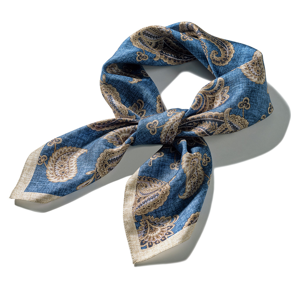 シルクスカーフ／ペイズリー柄