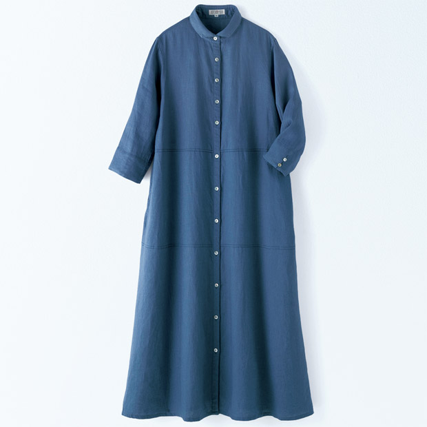 ウォッシャブルリネンのワンピース