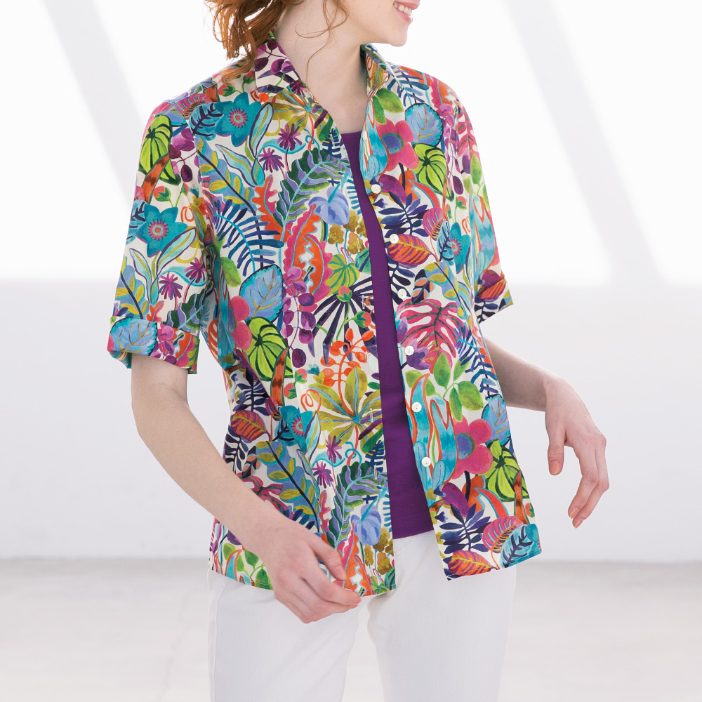 Bm Company リバティプリント半袖ブラウス ライトアップオンラインストア