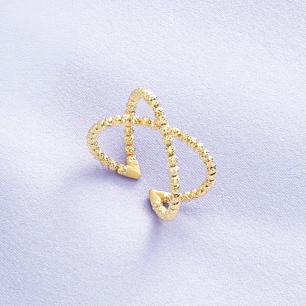 K18YGフレキシブルデザインリング