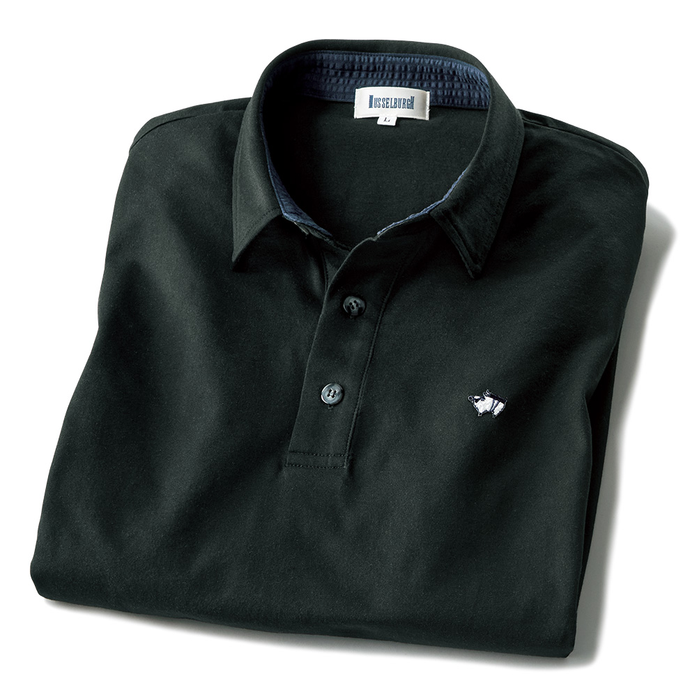 なめらかな着心地の長袖ポロシャツ