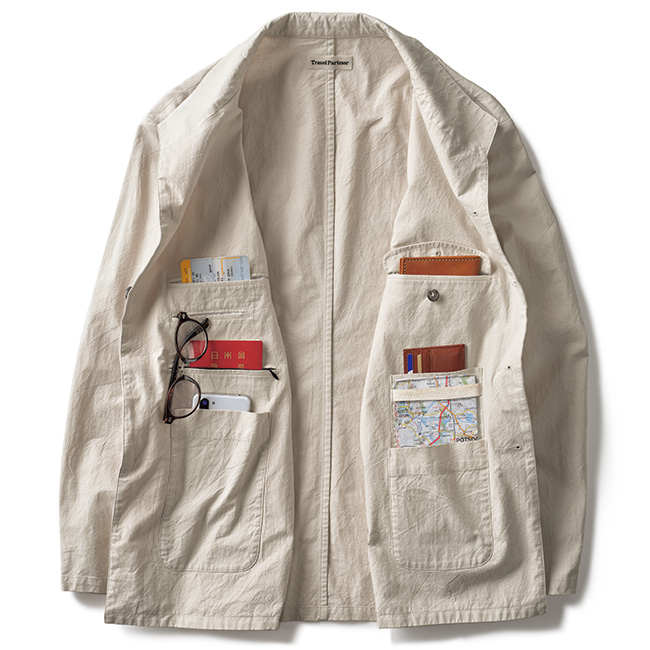コットンリネンのトラベルジャケット