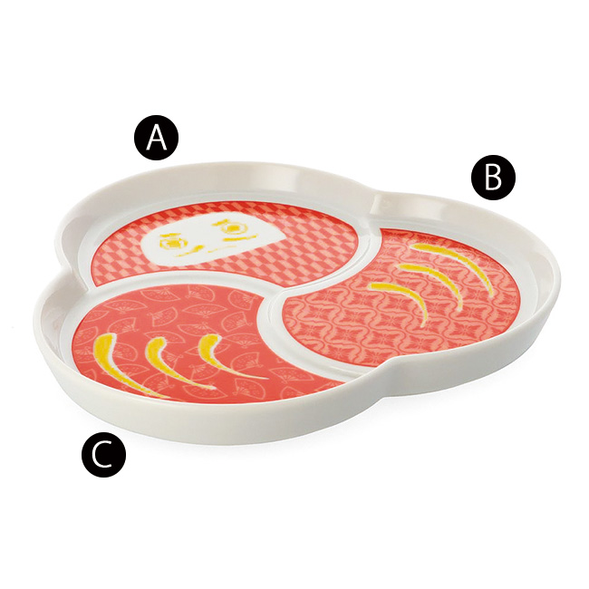 九谷焼のだるま皿／2色セット