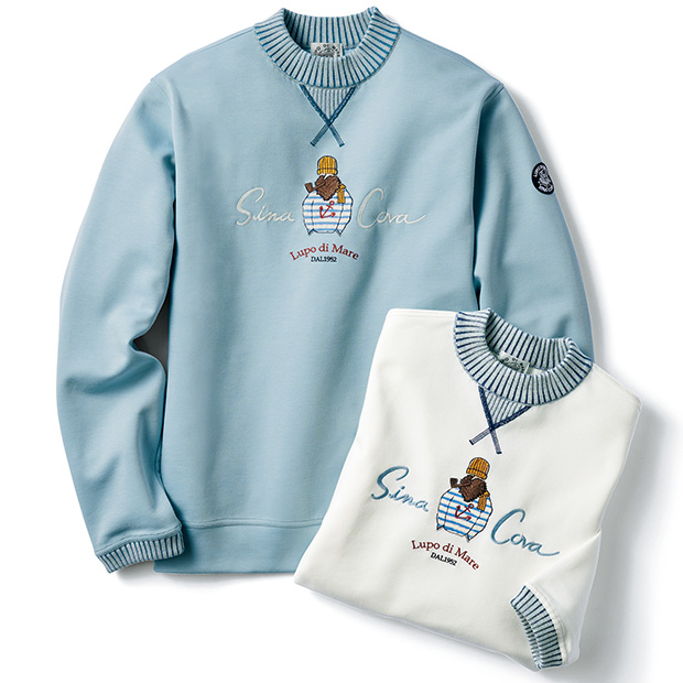 刺しゅう入りモックネックプルオーバー