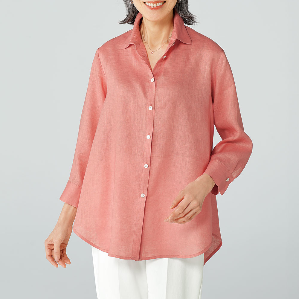 ブライトカラー･フレンチリネンブラウス／当社限定