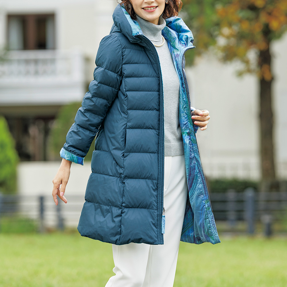 ハコフデ染め･リバーシブルダウンコート