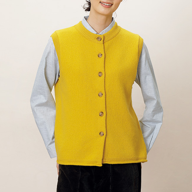 ウールカシミヤクルーネックベスト