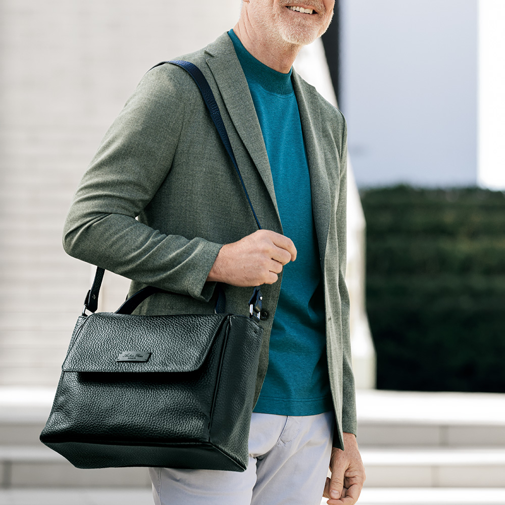 マーセライズドコットン・モックネックTシャツ