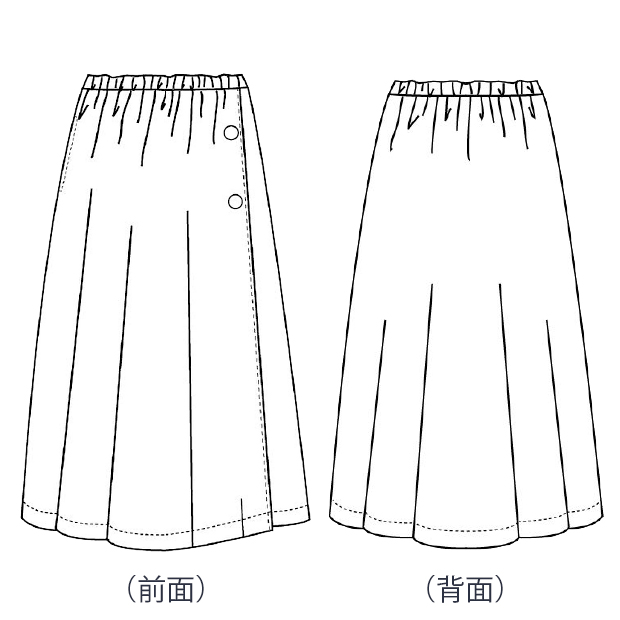 コットンウール･ラップ風スカート