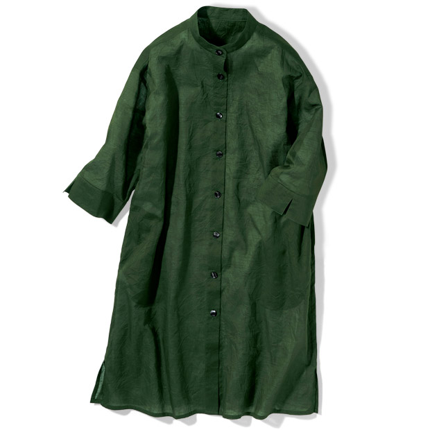 コットンラミーロングシャツ