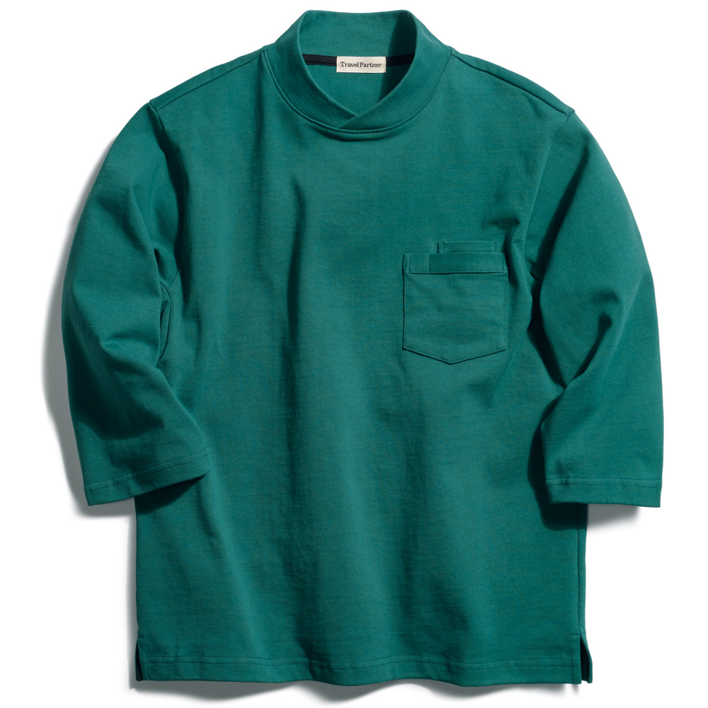 厚手の米綿七分袖Tシャツ