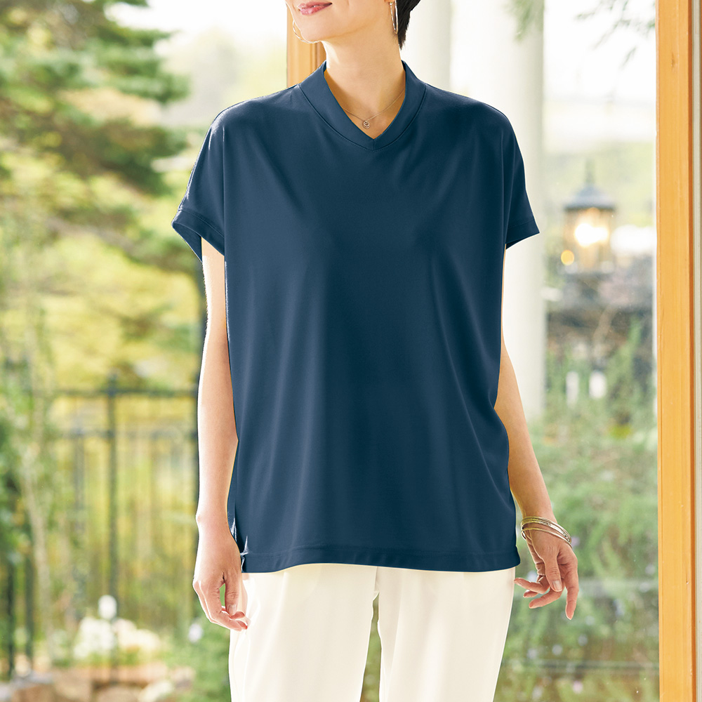 スコーロン後ろ襟高Tシャツ／2色セット