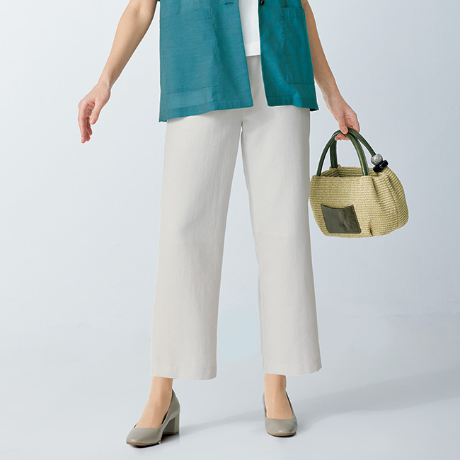 ラフィア調エナメルハンドバッグ