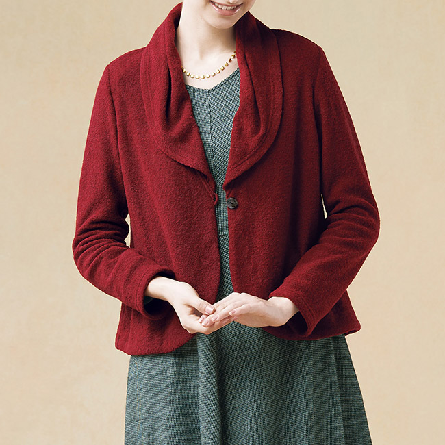 ウール混ボレロカーディガン