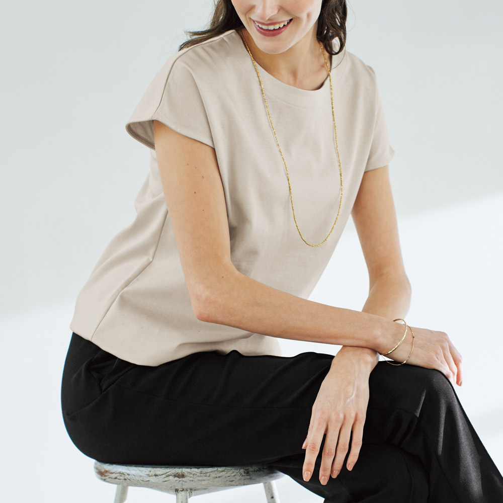 スーピマコットン・シンプルTシャツ