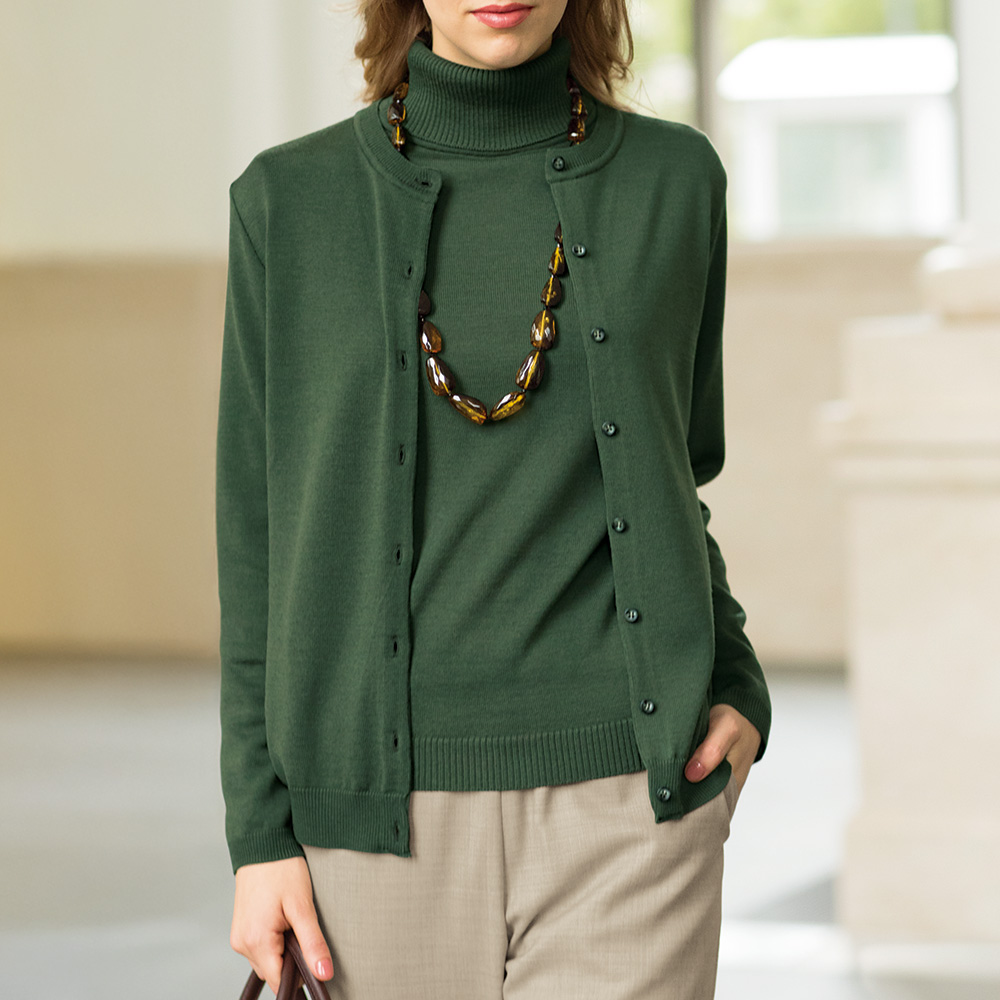 ウォッシャブルウール･カーディガン