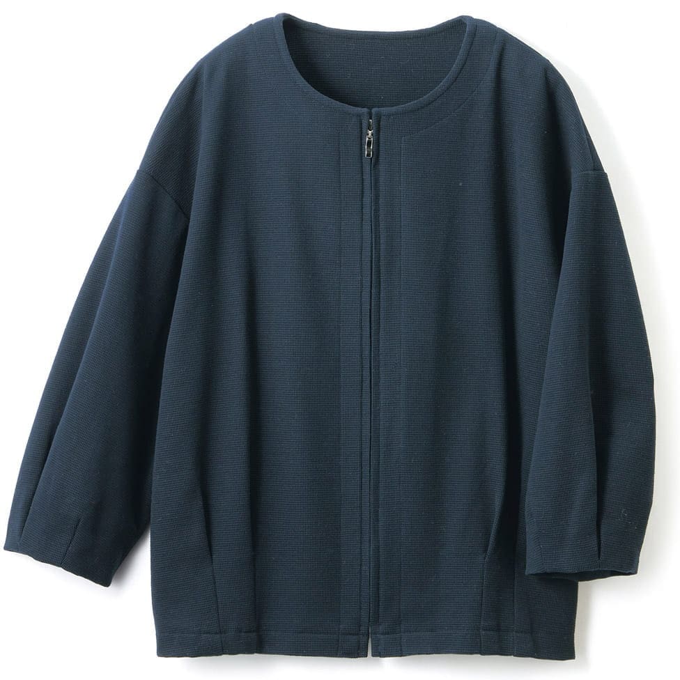 七分袖ジャージーブルゾン