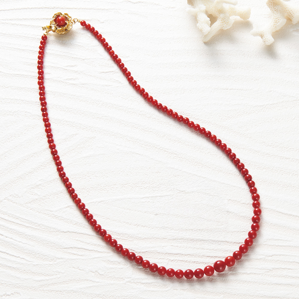 胡渡珊瑚グラデーションネックレス