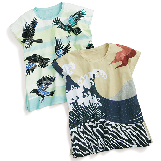 友禅プリントTシャツ