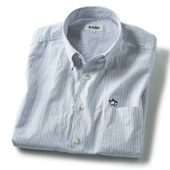 オーガニックコットン･ワッシャーストライプシャツ