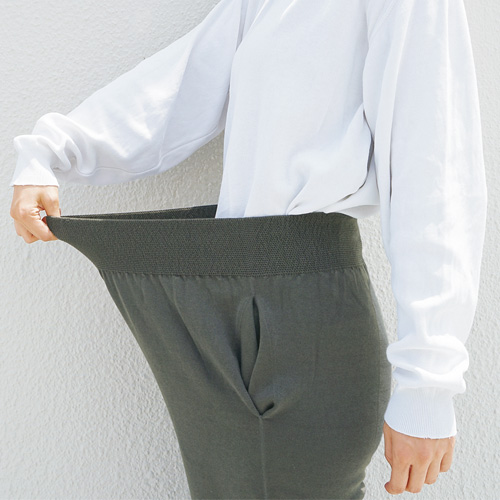 オーガニックコットン混ポケット付きパンツ