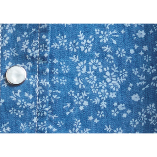 小花柄デニムブラウス／当社限定モデル