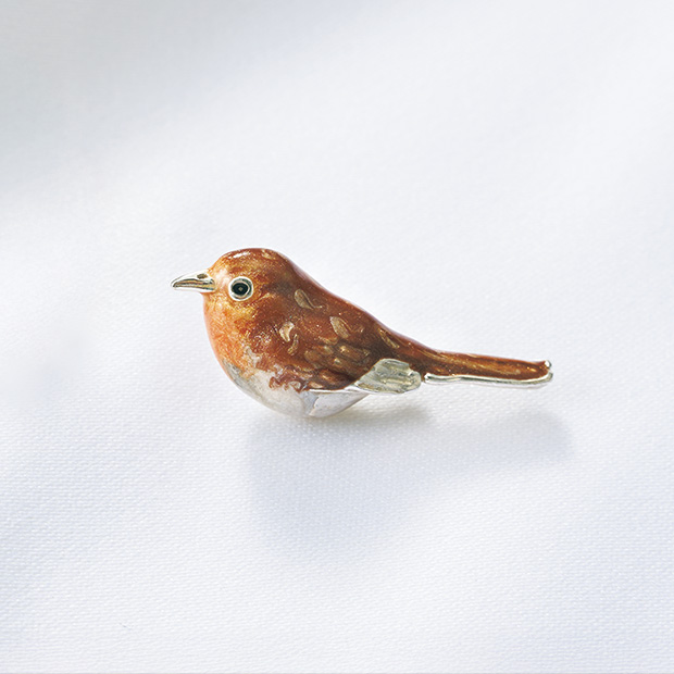 ピンブローチ／コマドリ