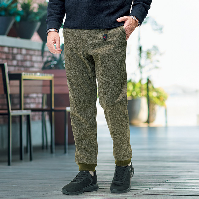 ボンディングニットフリースナローリブパンツ