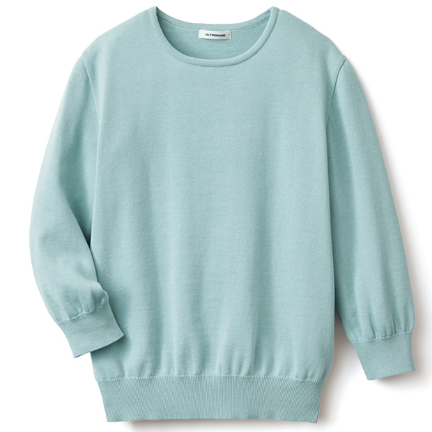 コットンクルーネックプルオーバー