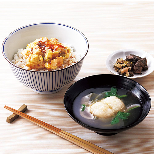 鱧の吉野汁/海鮮かき揚げ丼