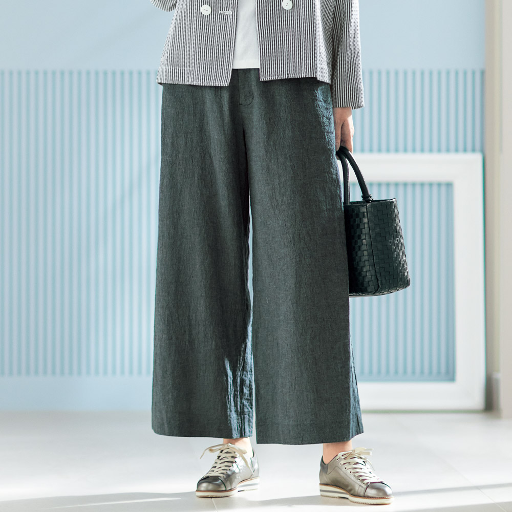 リネンコットンシャンブレーパンツ