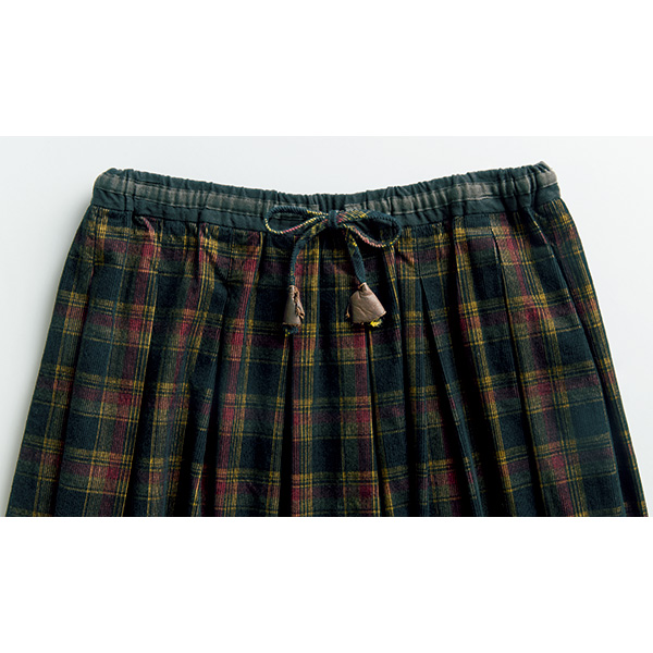 チェック柄コーデュロイスカート