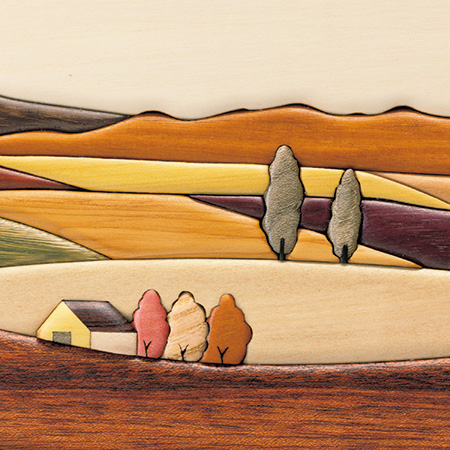 寄木絵「北海道風景画」