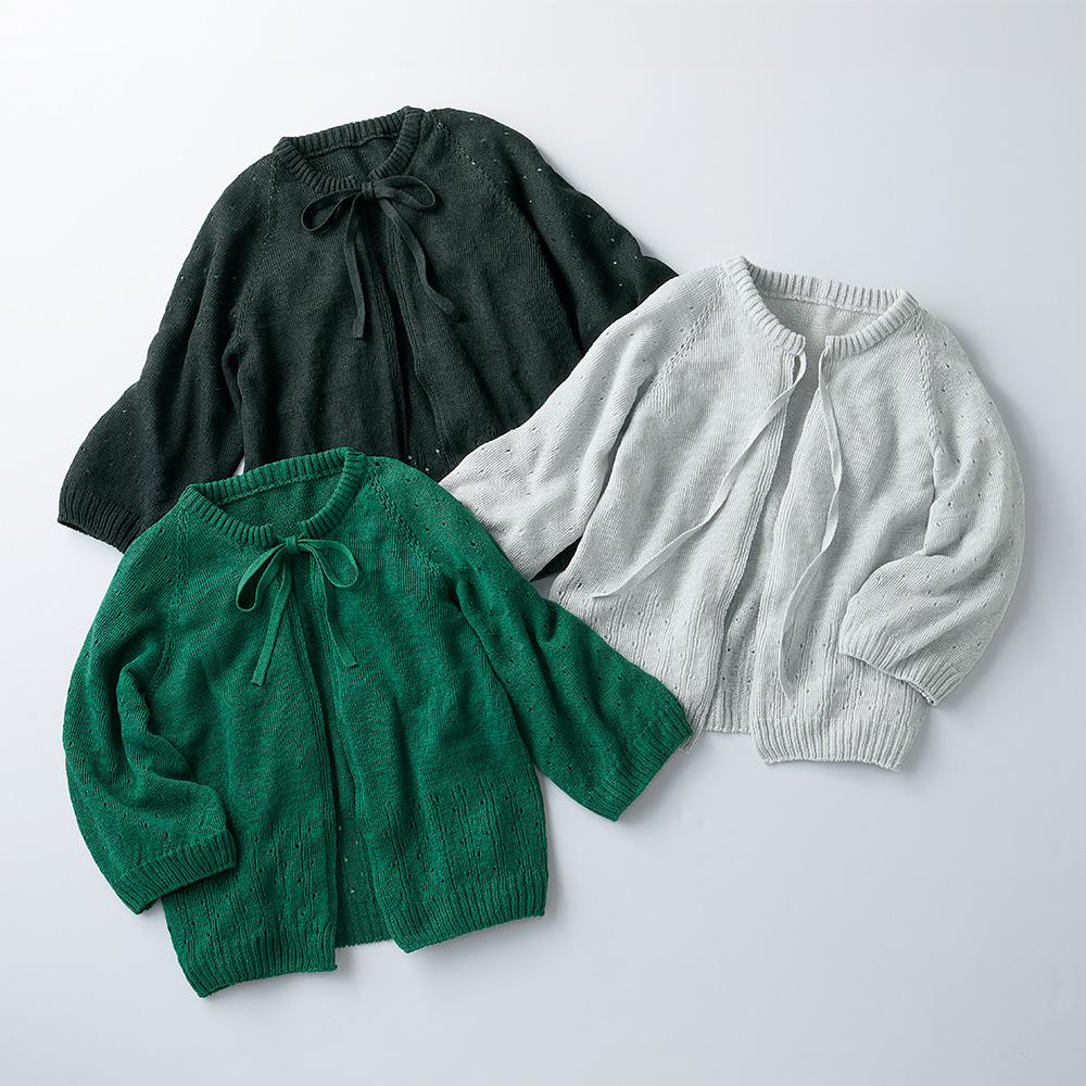 リネンのボレロ風カーディガン