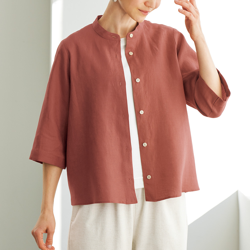リネンシャツブラウス