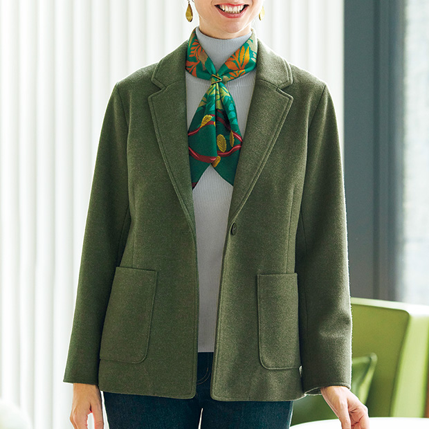 メルトンジャージーテーラードジャケット