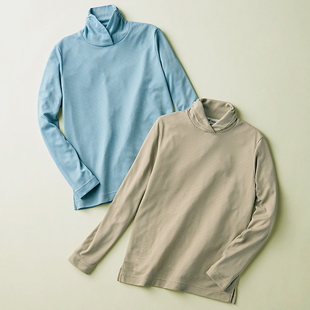 トランスウェットサーマルスムースハイネックシャツ／2色セット