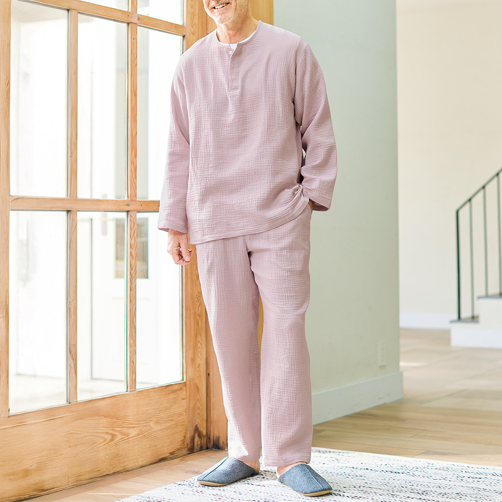 ウェーブ二重ガーゼ･ルームウェア