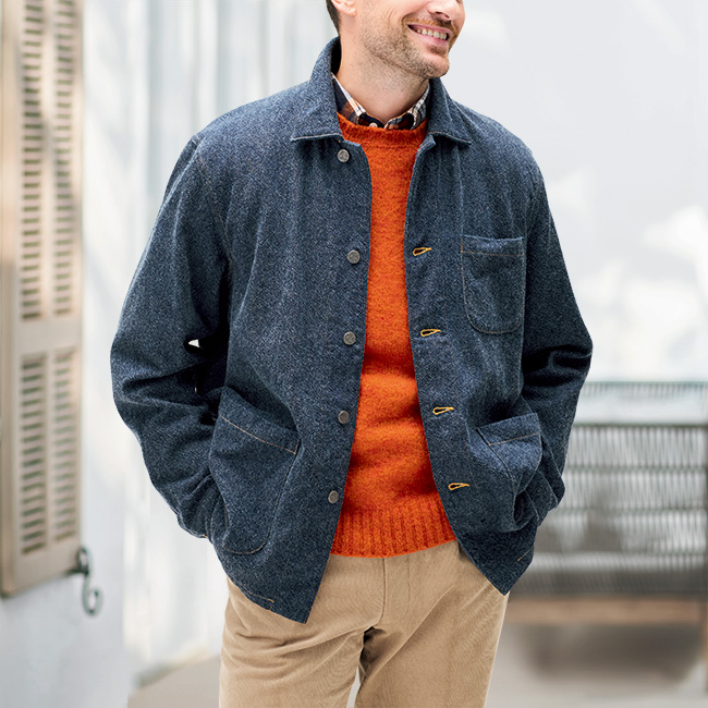 コットンウールデニムカバーオール