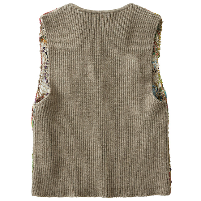 洋なし柄コード刺しゅう使いベスト