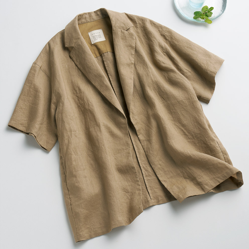 リネンハーフスリーブジャケット